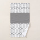 石板グレイ白と黒モダン バスタオルセット (ハンドタオル)