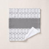 石板グレイ白と黒モダン バスタオルセット (ウォッシュタオル)