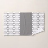 石板グレイ白と黒モダン バスタオルセット (ハンドタオル)