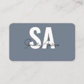 石板グレイ&ミントグリーンモダン名刺 | QR 名刺 (正面)