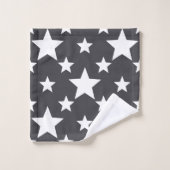 石板グレイ（白い星） バスタオルセット (ウォッシュタオル)