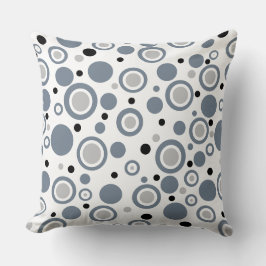 石板グレーの幾何学円 クッション