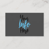 石板グレーはっきりした、理容師ロゴ/お客様の名前 名刺 (裏面)