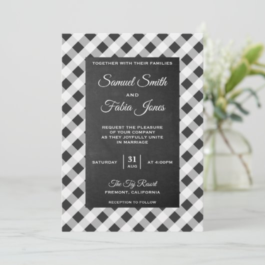 石板グレージンガムシャルボード結婚式招待状 招待状 (スタンド正面)