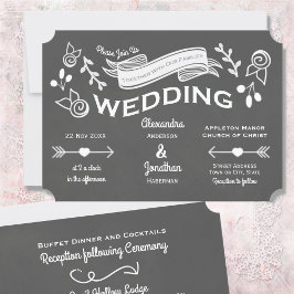 石板グレーチョークスタイル招待状 招待状