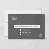 石板グレーチョークスタイルRSVPとメニュー 出欠カード (裏面)