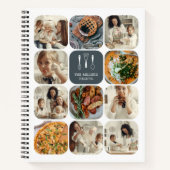 石板グレーフォトコラージファミリーレシピ ノートブック (正面)