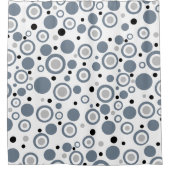 石板グレーブラック水玉模様 シャワーカーテン (正面)