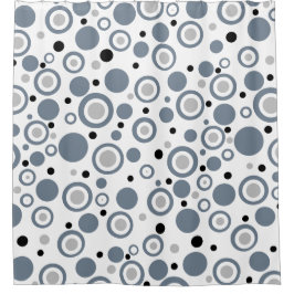 石板グレーブラック水玉模様 シャワーカーテン