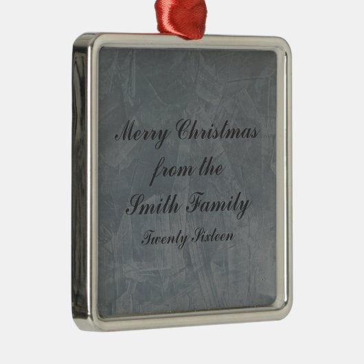 石板グレーベネチアンプラスタークリスマス メタルオーナメント (右)