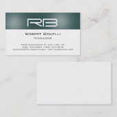 石板グレーホワイトモノグラムマネージャー名刺 名刺 (正面/裏面)