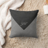 石板グレーモノグラム クッション (ブランケット)