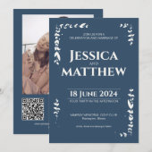 石板グ素朴レイ植物学オールインワン結婚ズ 招待状 (正面/裏面)