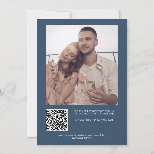 石板グ素朴レーダマスクオールインワン結婚ズ 招待状 (裏面)