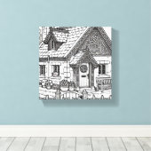 石板コテージ#1 キャンバスプリント (インサイチュ (ウッドフロア))