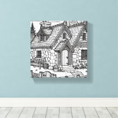 石板コテージ#2 キャンバスプリント (インサイチュ (ウッドフロア))