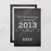 石板シャルボードスタイル卒業 出欠カード (正面/裏面)