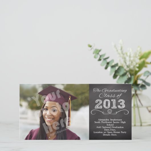 石板シャルボードスタイル卒業 案内状 (スタンド正面)