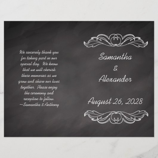 石板シャルボード結婚式 プログラム (正面)