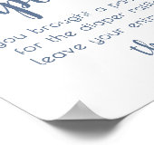 石板シンプルおむつラッフル | ほこりっぽいブルーシャワー ポスター (角)