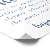 石板シンプルゲーム | ダスティーカスタムブルーの数 ポスター (角)