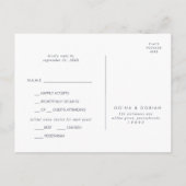 石板シンプルブルーグレーのメニュー選択RSVPポストカード インビテーションポストカード (裏面)