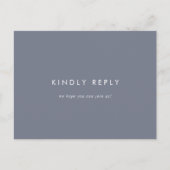 石板シンプルブルーグレーのメニュー選択RSVPポストカード インビテーションポストカード (正面)