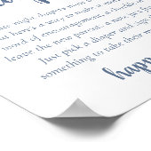 石板シンプル深夜おむつ | ブルーベビーシャワー ポスター (角)