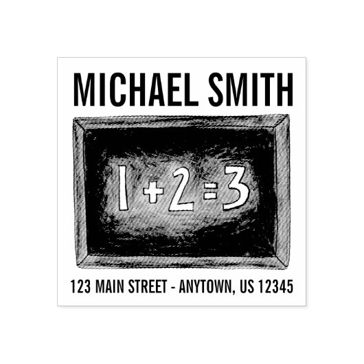 石板スクールシャルボード数学先生クラスアドレス ラバースタンプ (インプリント)