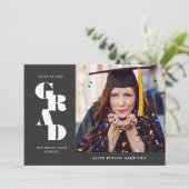 石板セはっきりしたリフ独身のフォト卒業 案内状 (スタンド正面)