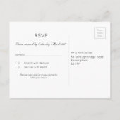 石板'ツリー'ウェディングRSVP インビテーションポストカード (裏面)