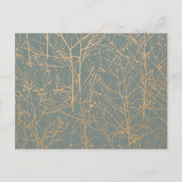 石板'ツリー'ウェディングRSVP インビテーションポストカード