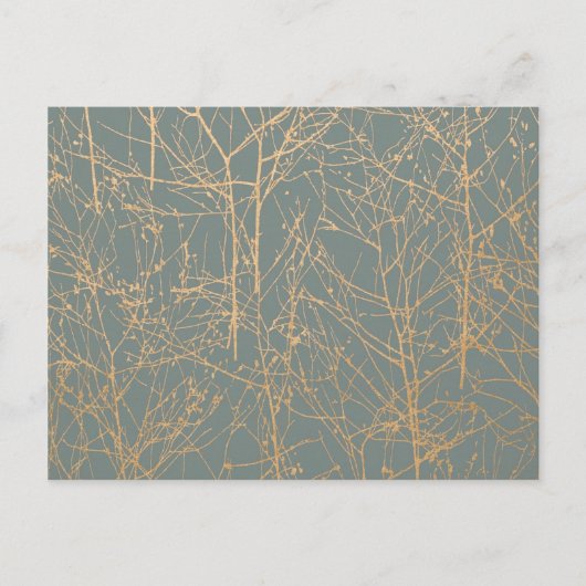 石板'ツリー'ウェディングRSVP インビテーションポストカード (正面)