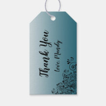 石板パーソナライズされたブルーサンキューギフトラベル