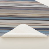 石板ピーブルズブルーとブラウンストライプ シェルパブランケット (3/4)