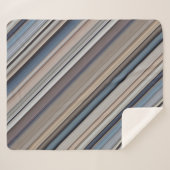 石板ピーブルズブルーとブラウンストライプ シェルパブランケット (正面(横))
