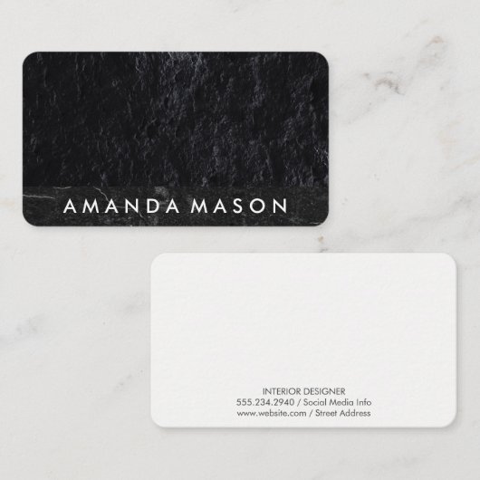 石板ブラックロック |インテリアデザイナー 名刺 (正面/裏面)