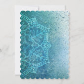 石板ブルーと金ゴールドマンダラ結婚式招待状 招待状 (裏面)