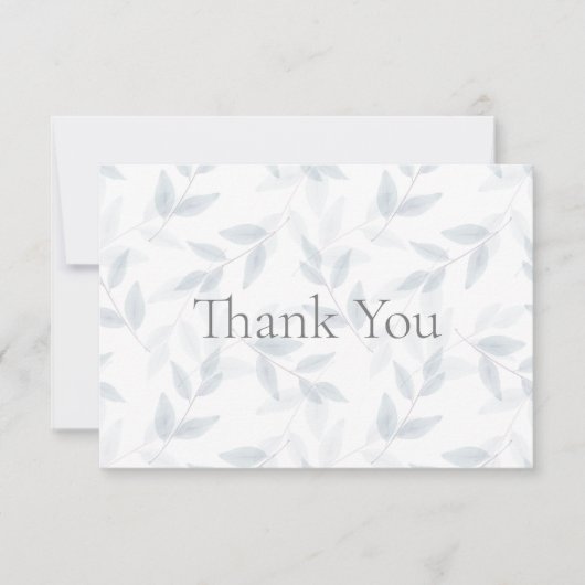 石板ブルーウォーター色葉のパターン サンキューカード (正面)