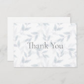 石板ブルーウォーター色葉のパターン サンキューカード (正面/裏面)
