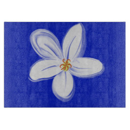 石板ブルーオーキッド装飾ガラス切断板 カッティングボード