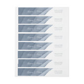 石板ブルーグラデーションウォーター結婚カラー ラップアラウンドラベル (シート)