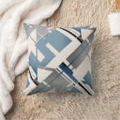石板ブルーグレーブラックベージュ斜めタイルMCMルック クッション (ブランケット)