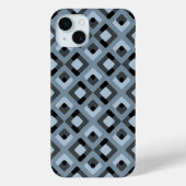 石板ブルーグレーブラックミッドセンチュリースクウェアパターン Case-Mate iPhoneケース (裏面)