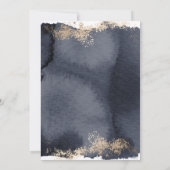 石板ブルーゴールデンブラシ結婚式招待状 招待状 (裏面)