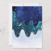 石板ブルースパクールークリーグリッタースライム誕生日 招待状 (裏面)