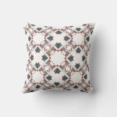 石板ブルーテラコッタオンホワイトダイヤモンドタイルモチーフ クッション (裏面)