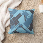 石板ブルーネイビーロビンズエッグブルーダイアゴナルデザイン クッション (ブランケット)