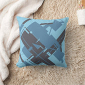 石板ブルーネイビーロビンズエッグブルーダイアゴナル抽象芸術 クッション (ブランケット)