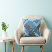 石板ブルーネイビーロビンズエッグブルーダイアゴナル抽象芸術 クッション (椅子)